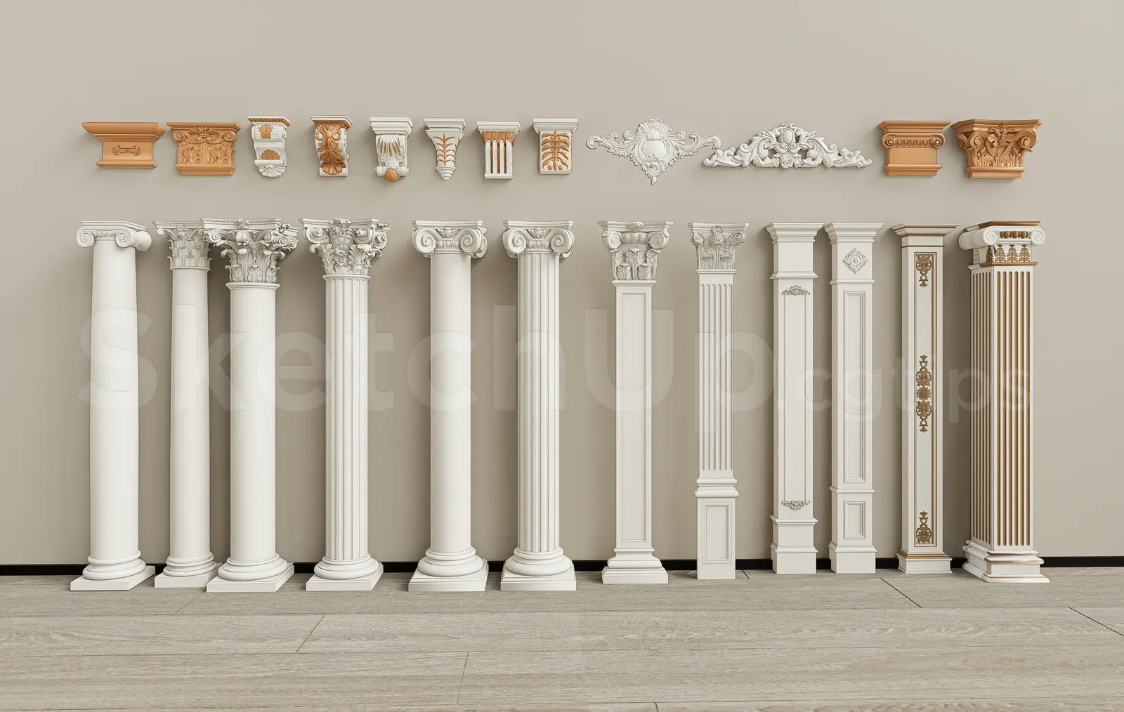 Classical Column Collection 3D SketchUp Model for Architectural Design