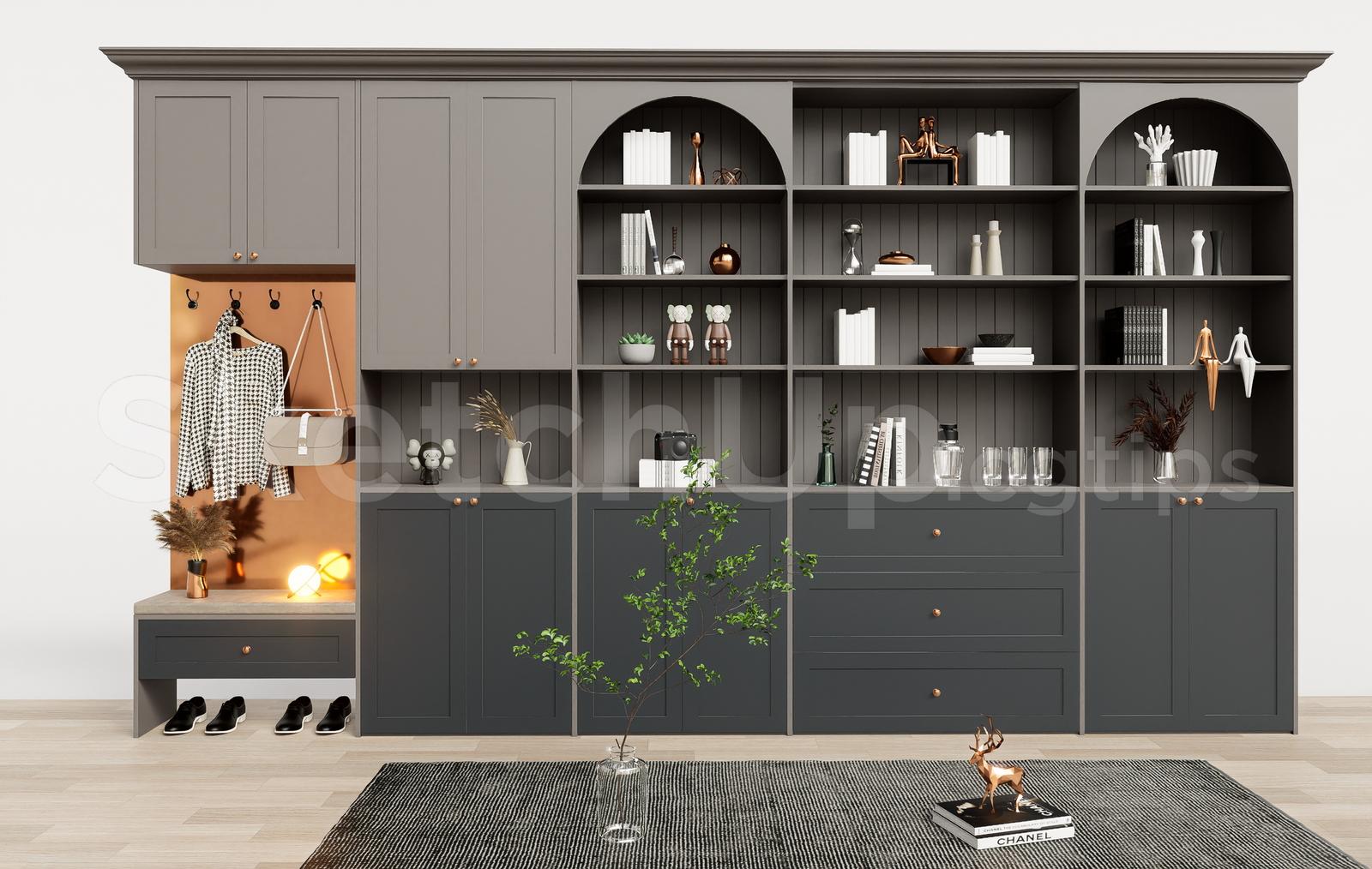 Modern Shoe Cabinet SketchUp 3D Model