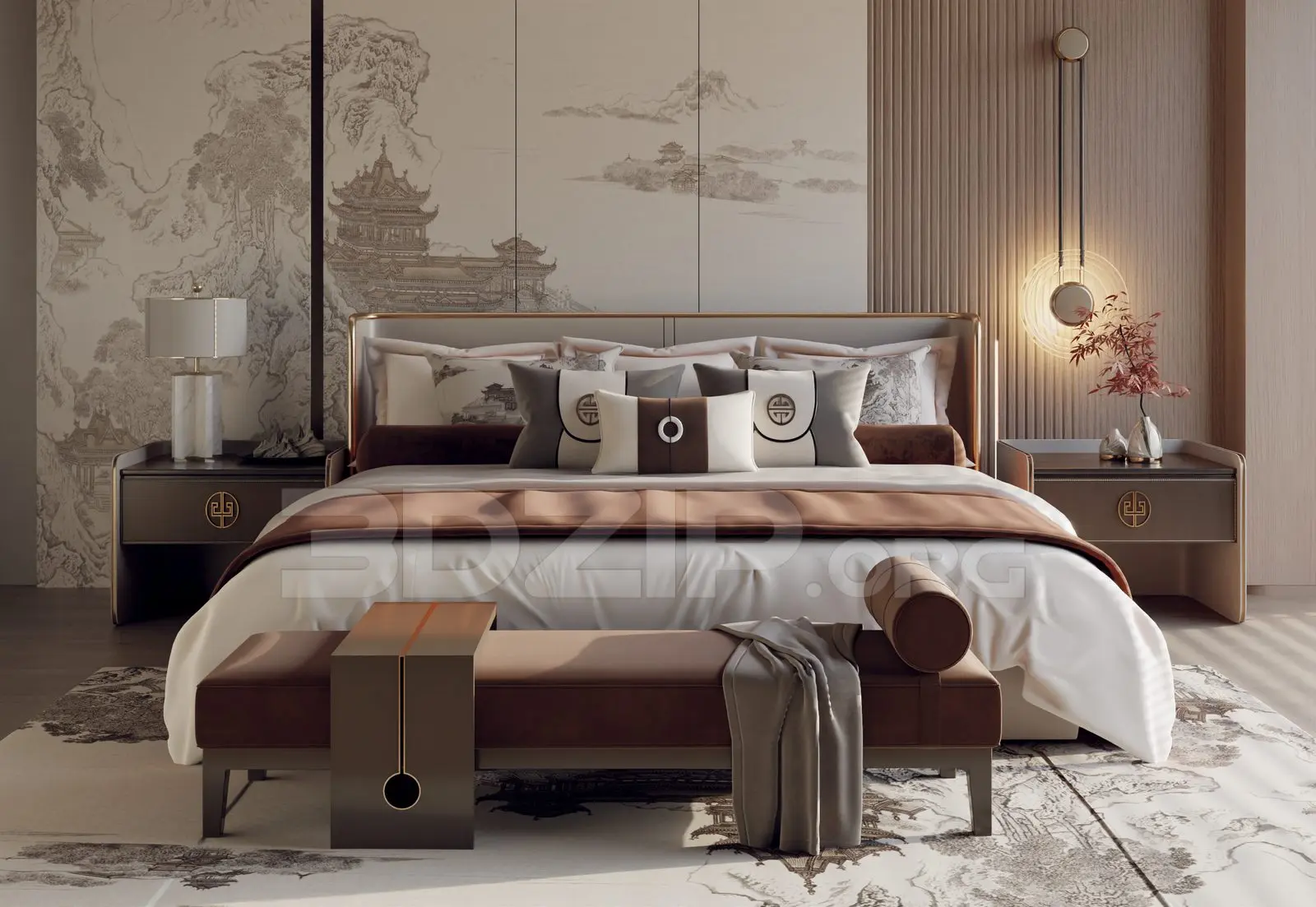 Bedroom Interior — preview 1 (3dzip, CC0)