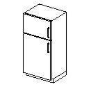 Refridgerator with freezer on top