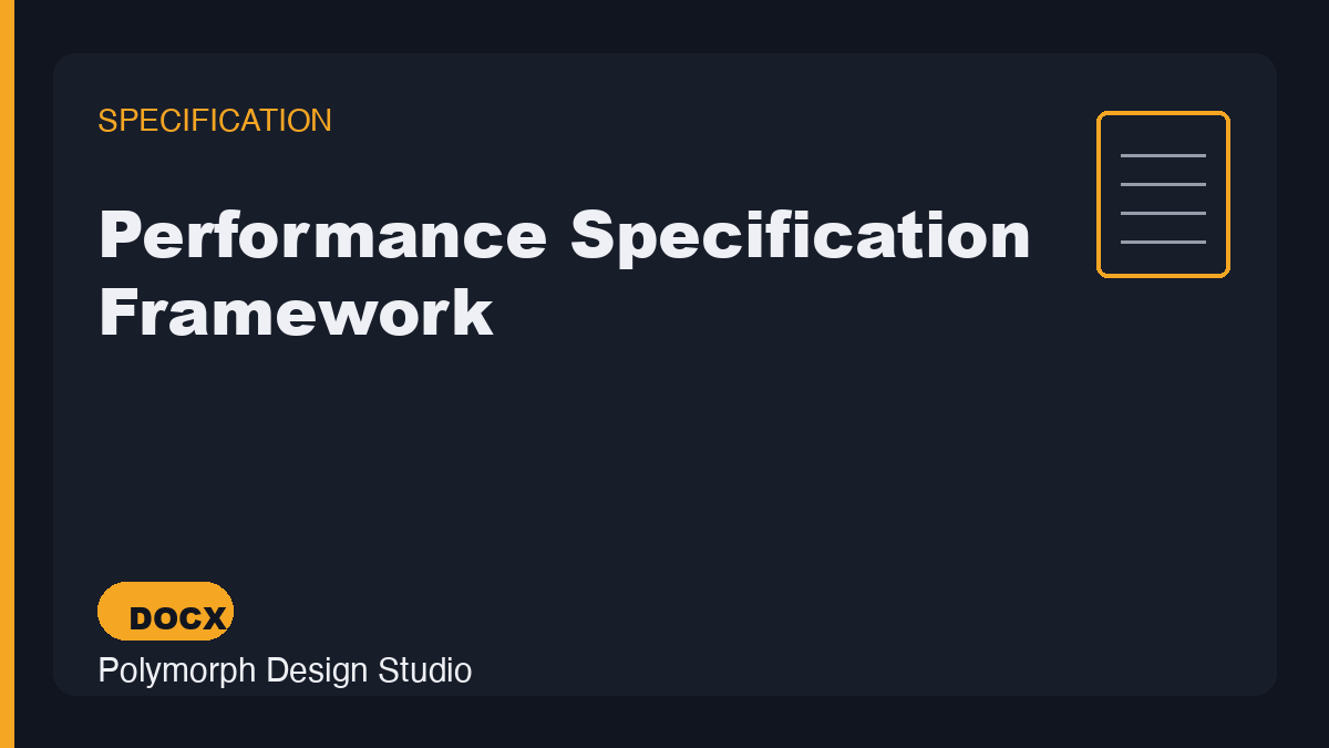 Performance Specification Framework