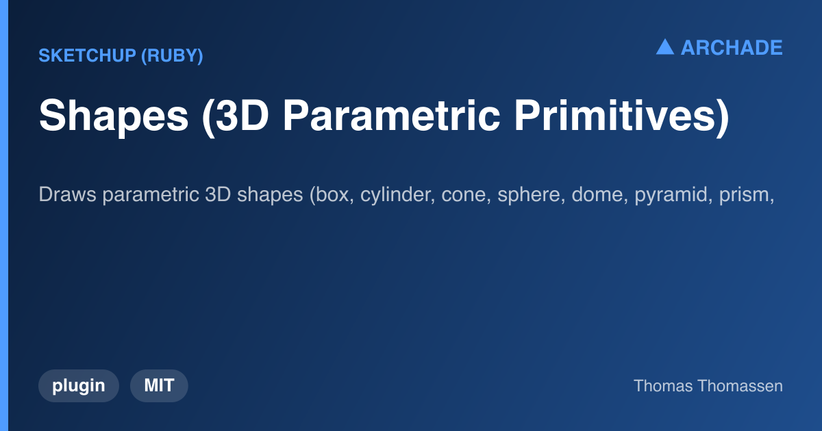 Shapes (3D Parametric Primitives) — preview 1