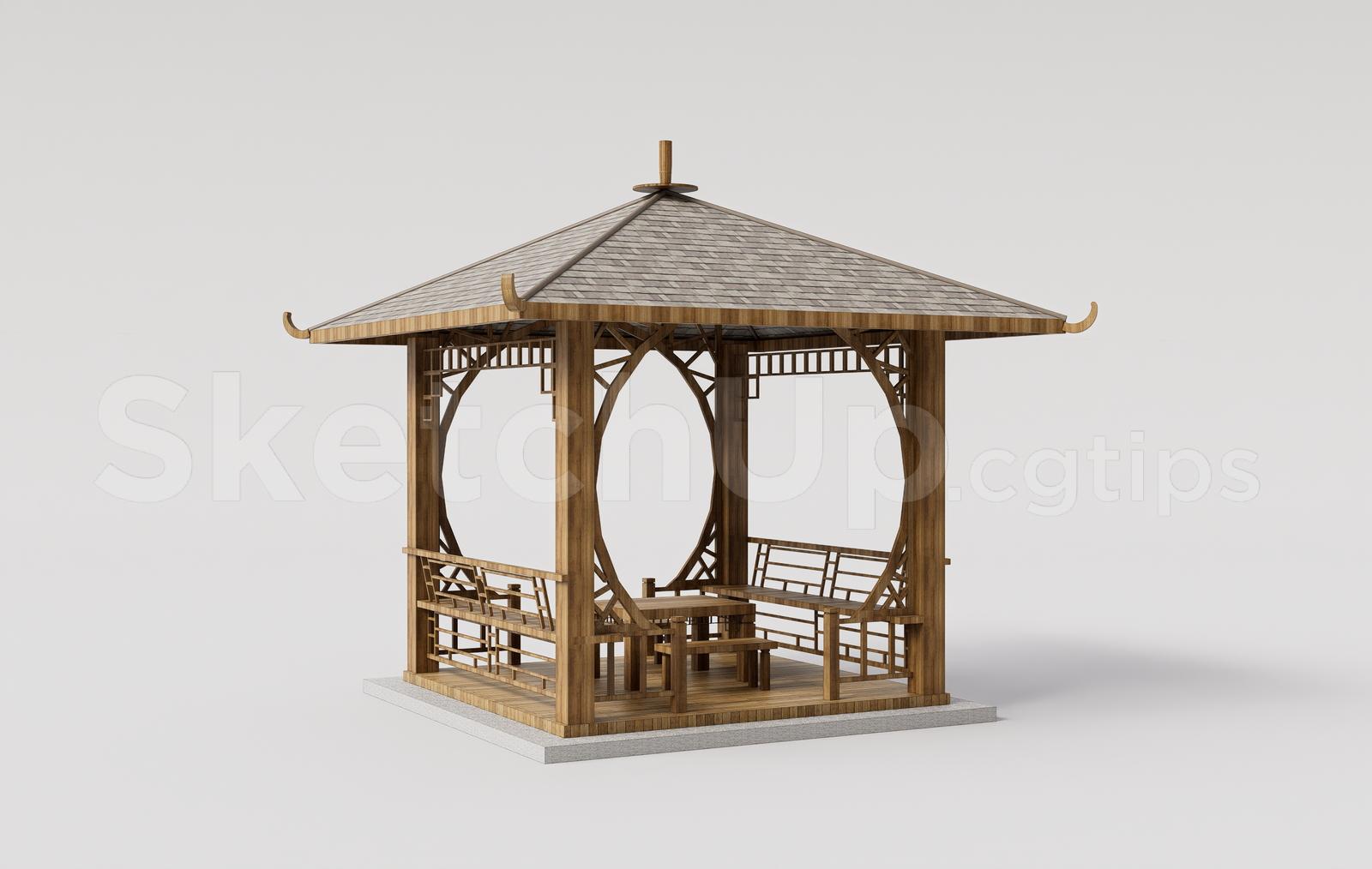 Traditional Wooden Gazebo Pavilion