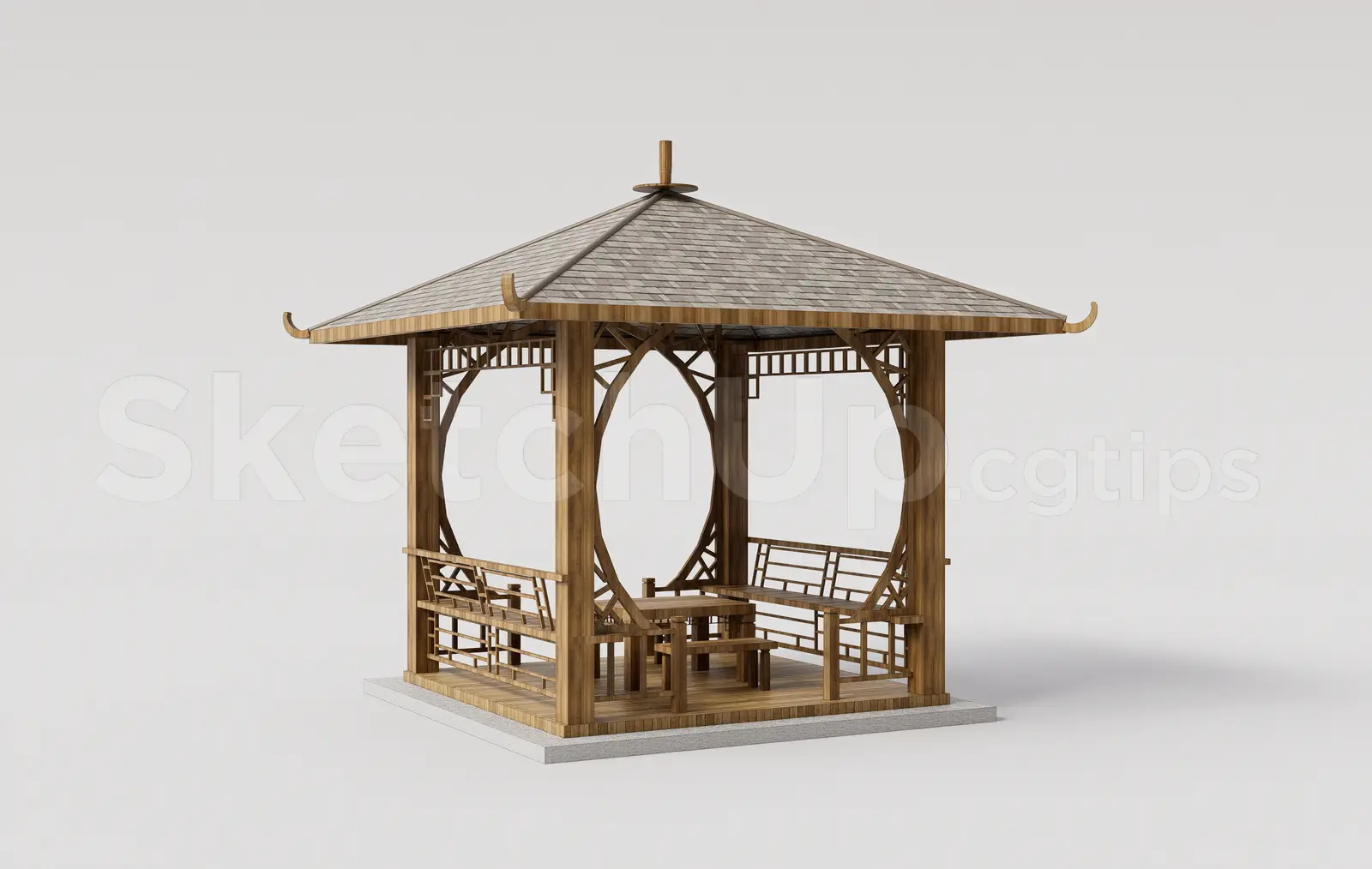Traditional Wooden Gazebo Pavilion