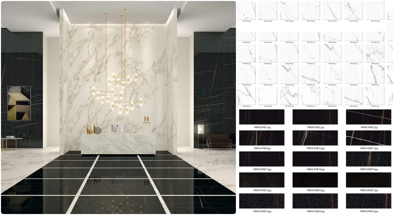 White & Black Marble Texture Maps for – High-Resolution JPG