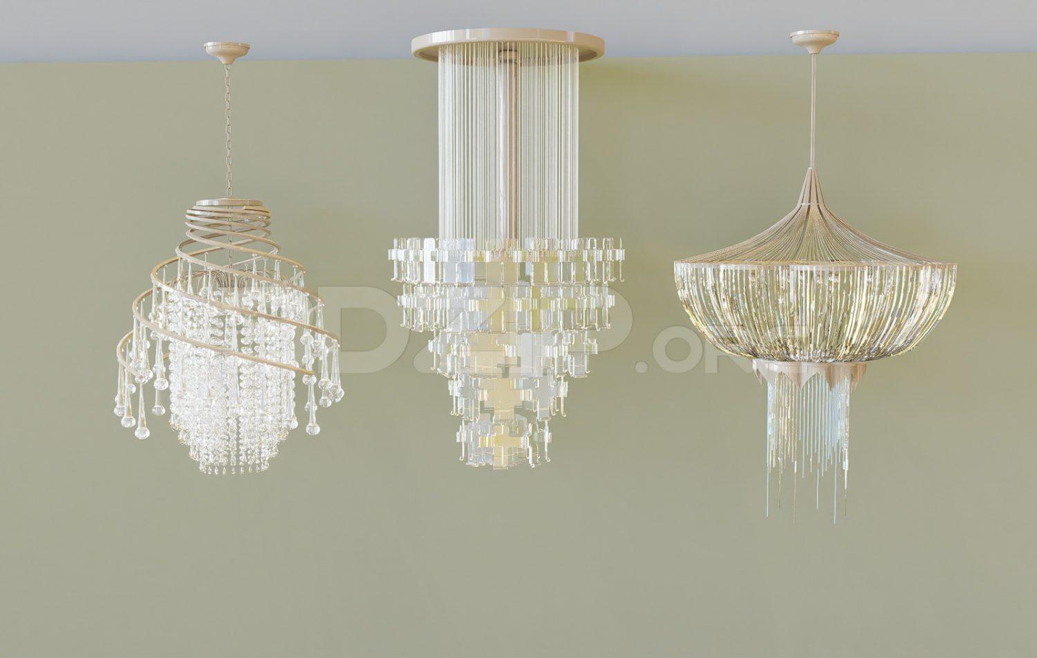 Crystal Chandelie Ceiling Light — preview 1 (3dzip)