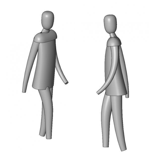 Person Walking With Slight Turn - Simple Gestural Form