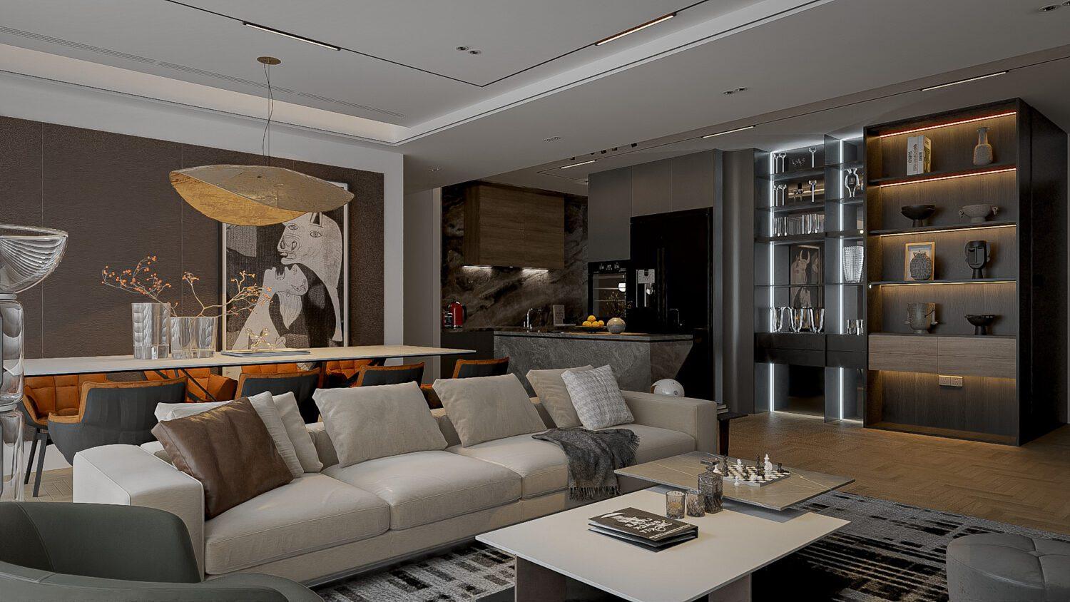 Living Room – Kitchen Interior