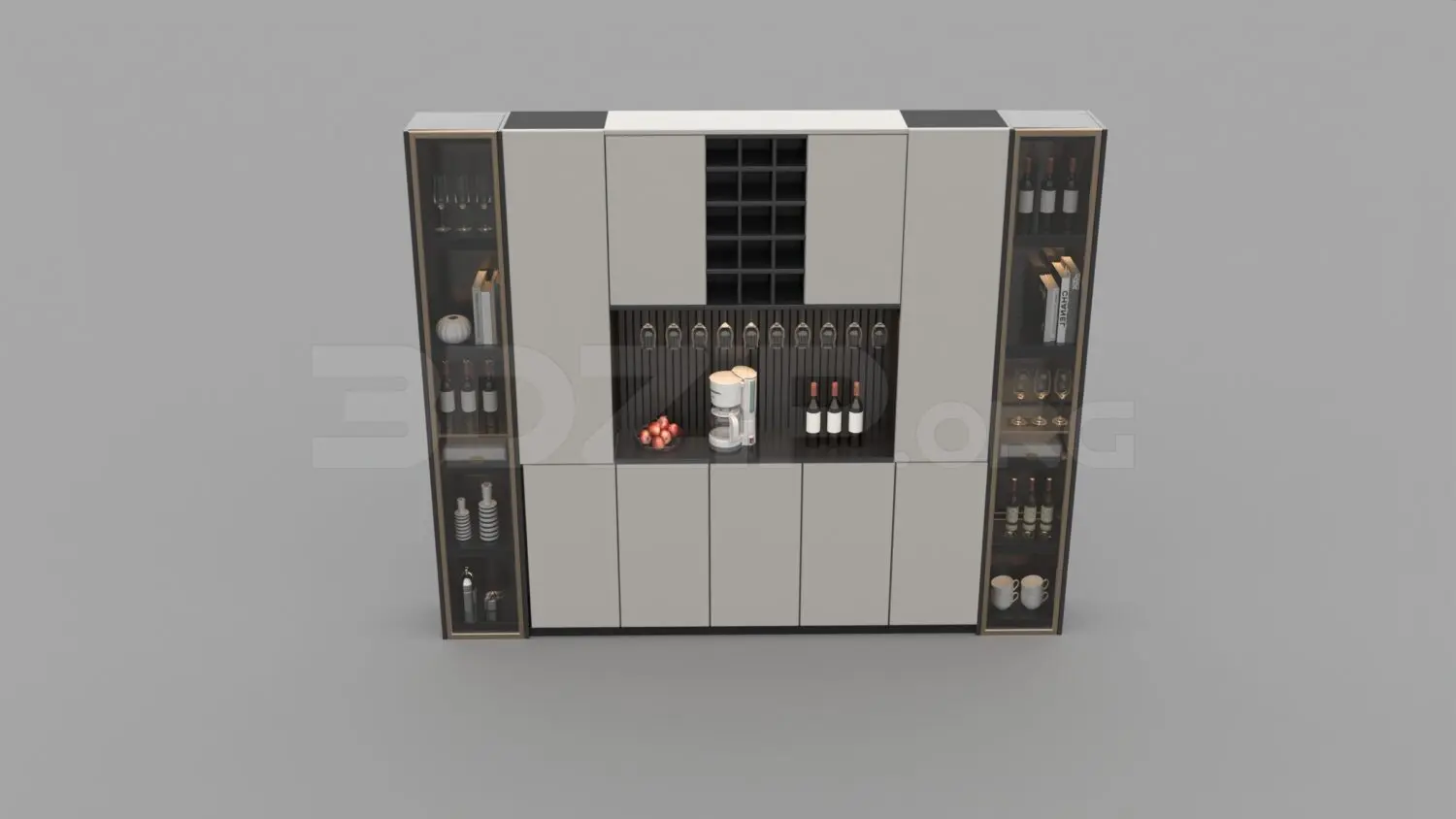 Wine Cabinet — preview 1, by Huy Hieu Lee (3dzip, CC0)
