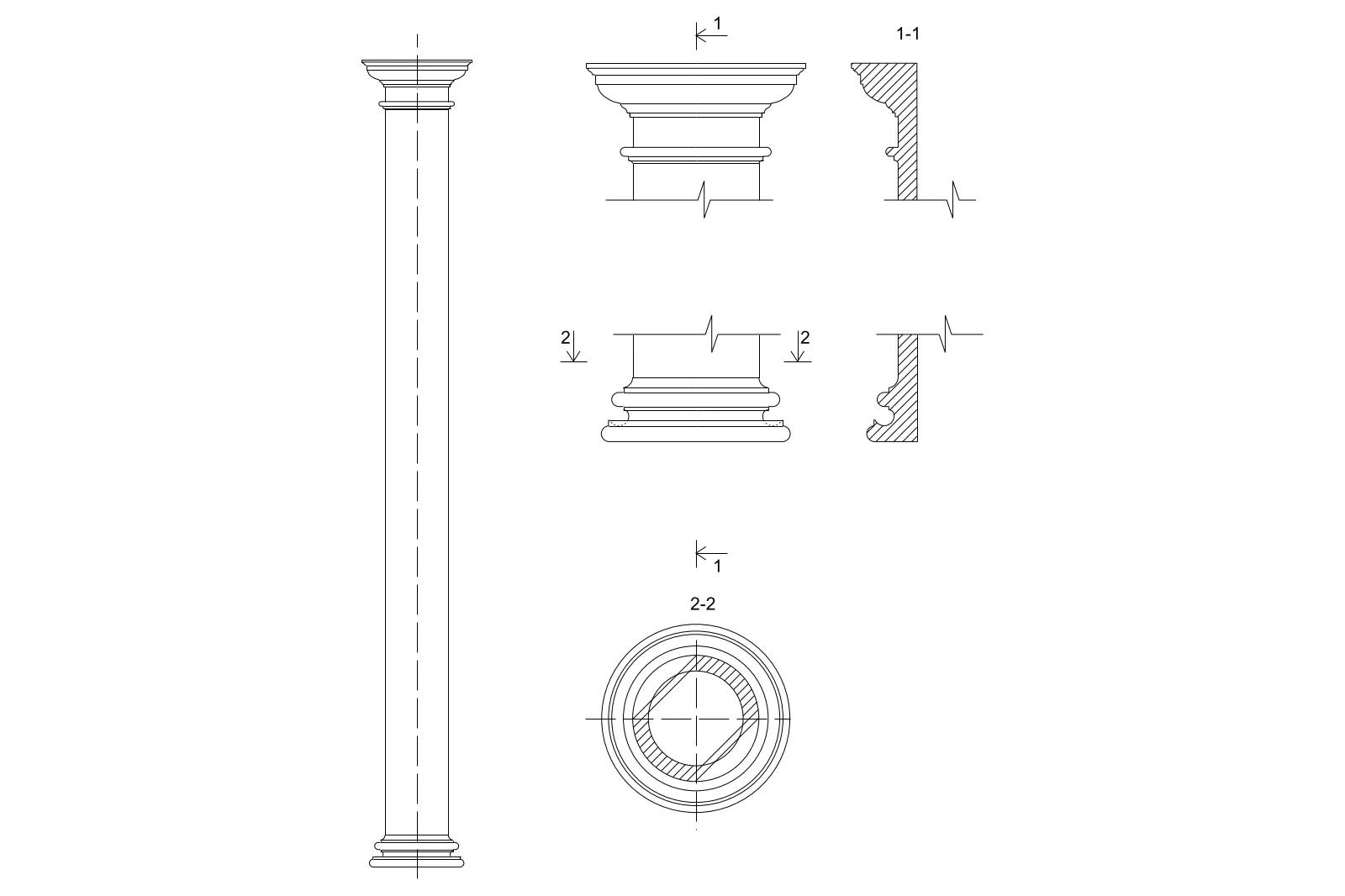 Tuscan Order Details — CAD drawing preview