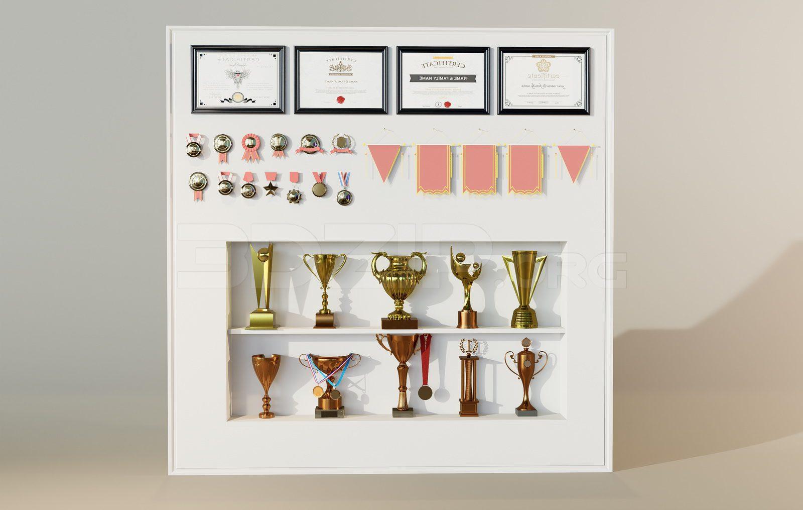 Various Types Of Trophies And Cups — preview 1 (3dzip)
