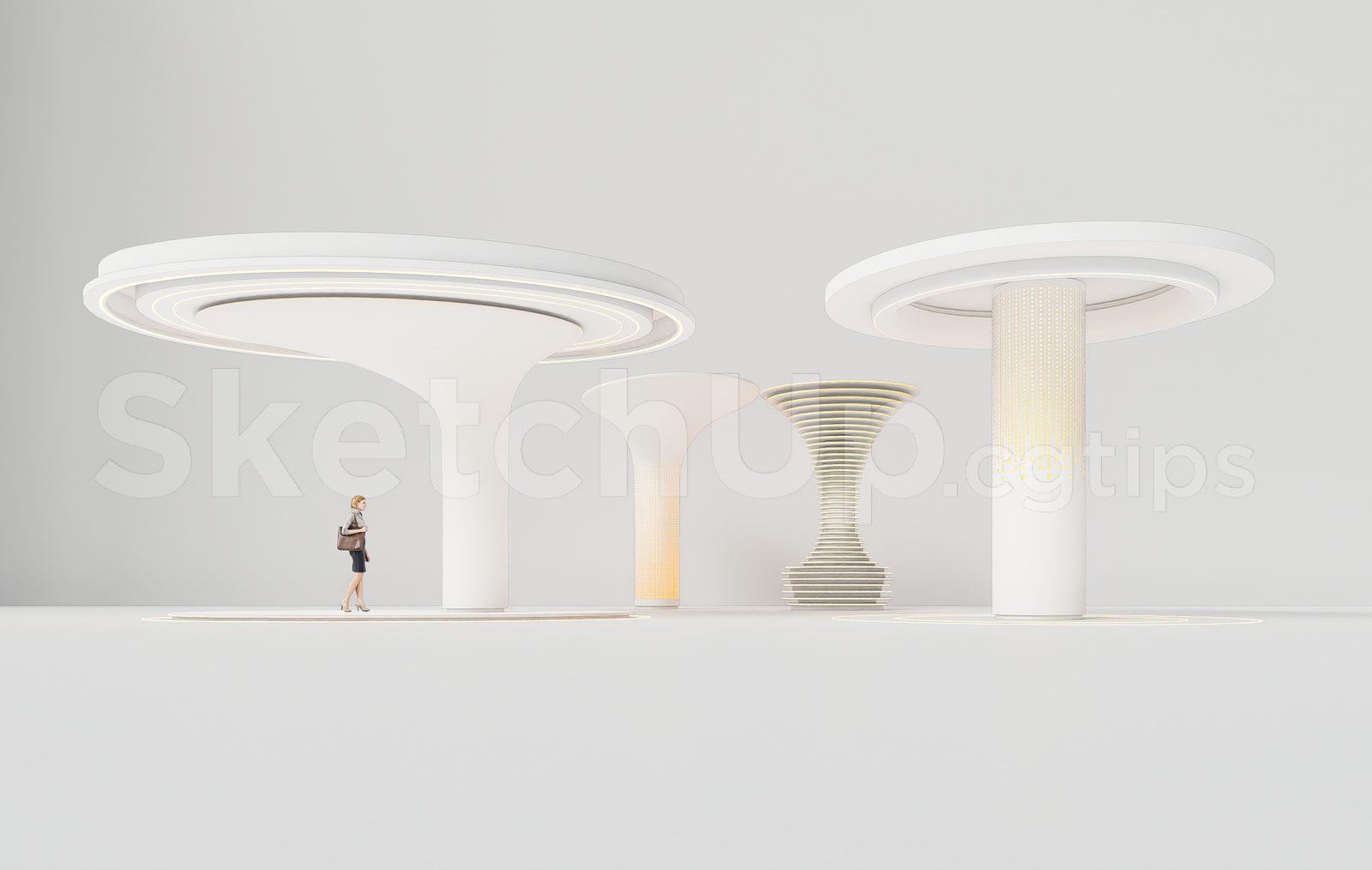 Modern Luxury Interior Lighting Columns