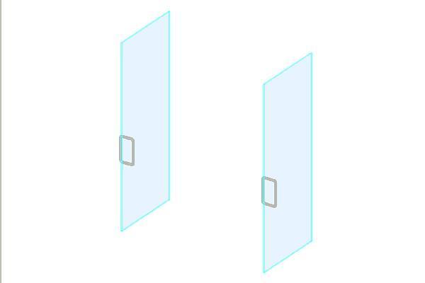 Double Glass Door - Open