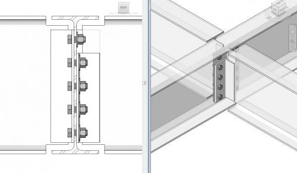 Parametric Structural Steel Safety Header Connection