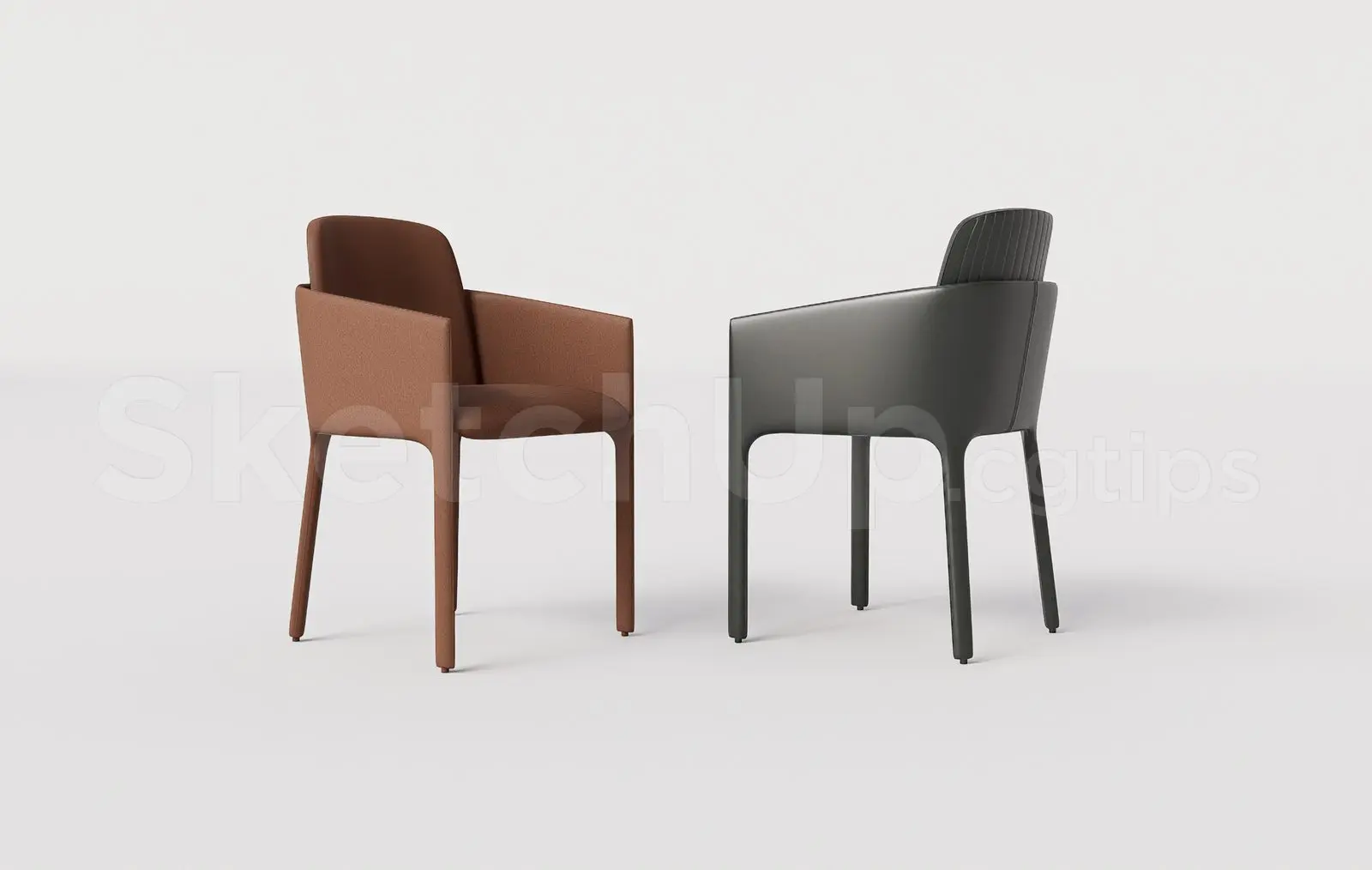 Minimalist Dining Armchair 3D Model – SketchUp Furniture — preview 1 (cgtips, CC0)
