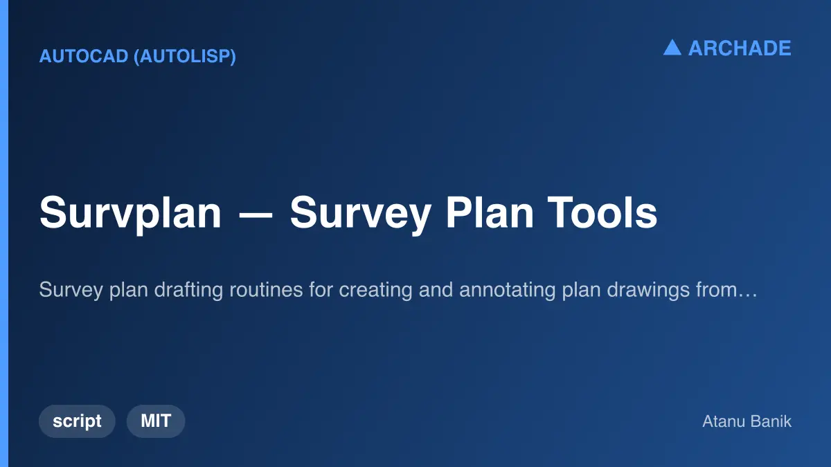 Survplan — Survey Plan Tools