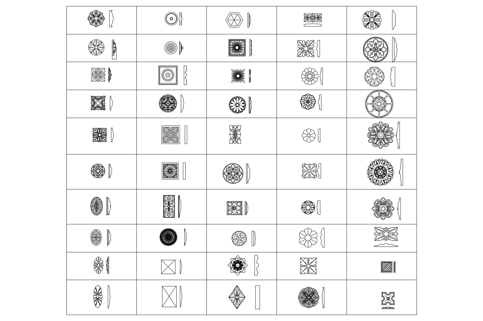 Decorative wall and ceiling elements