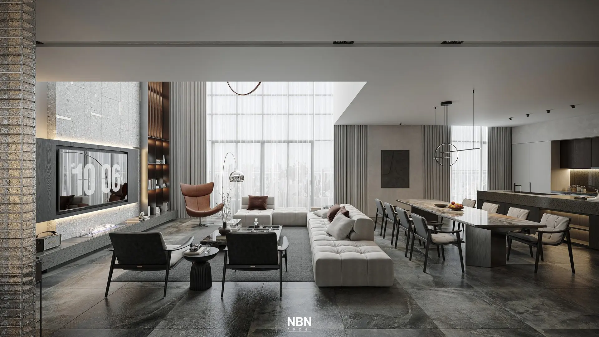 Living Room – Kitchen Interior — preview 1, by Nguyen Ba Nghia (3dzip, CC0)