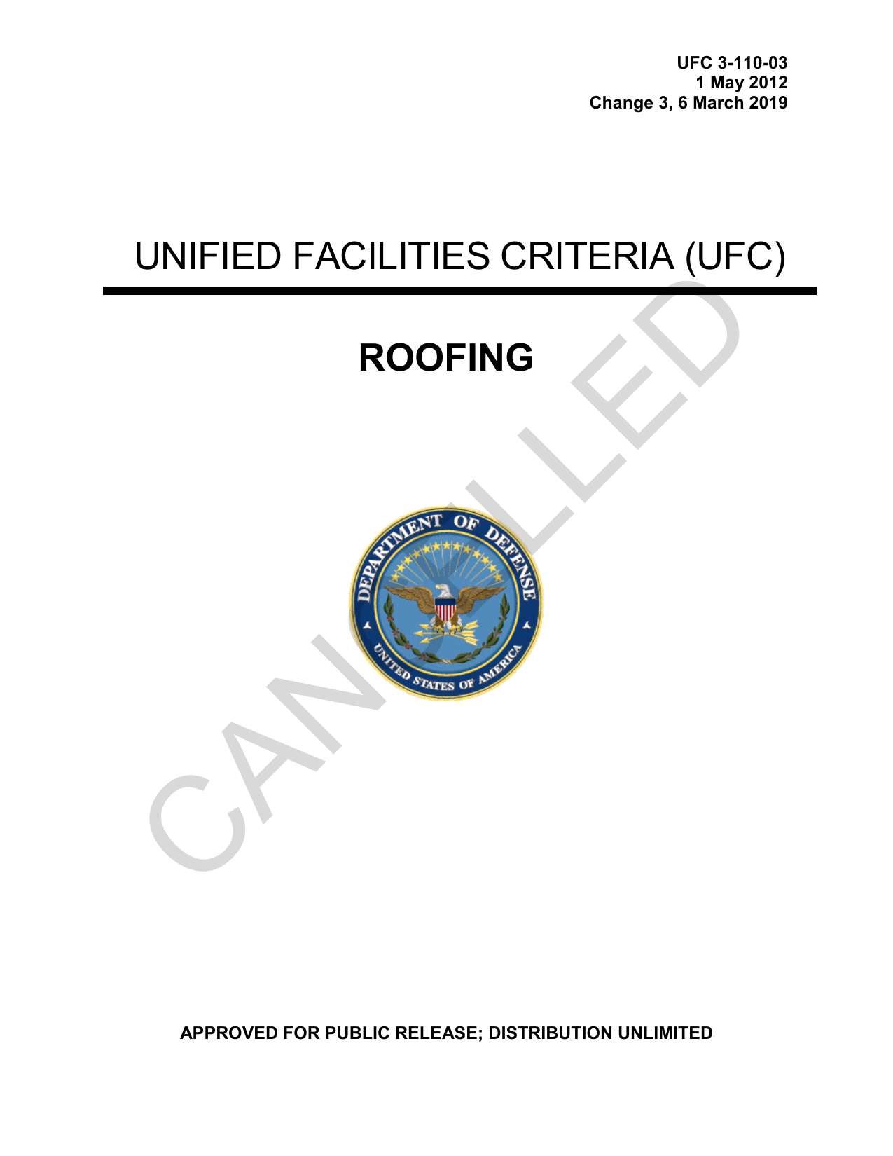 UFC 3-110-03: Roofing