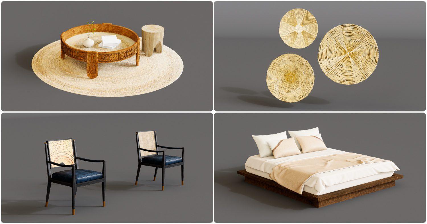 Furniture in Wabi Sabi style