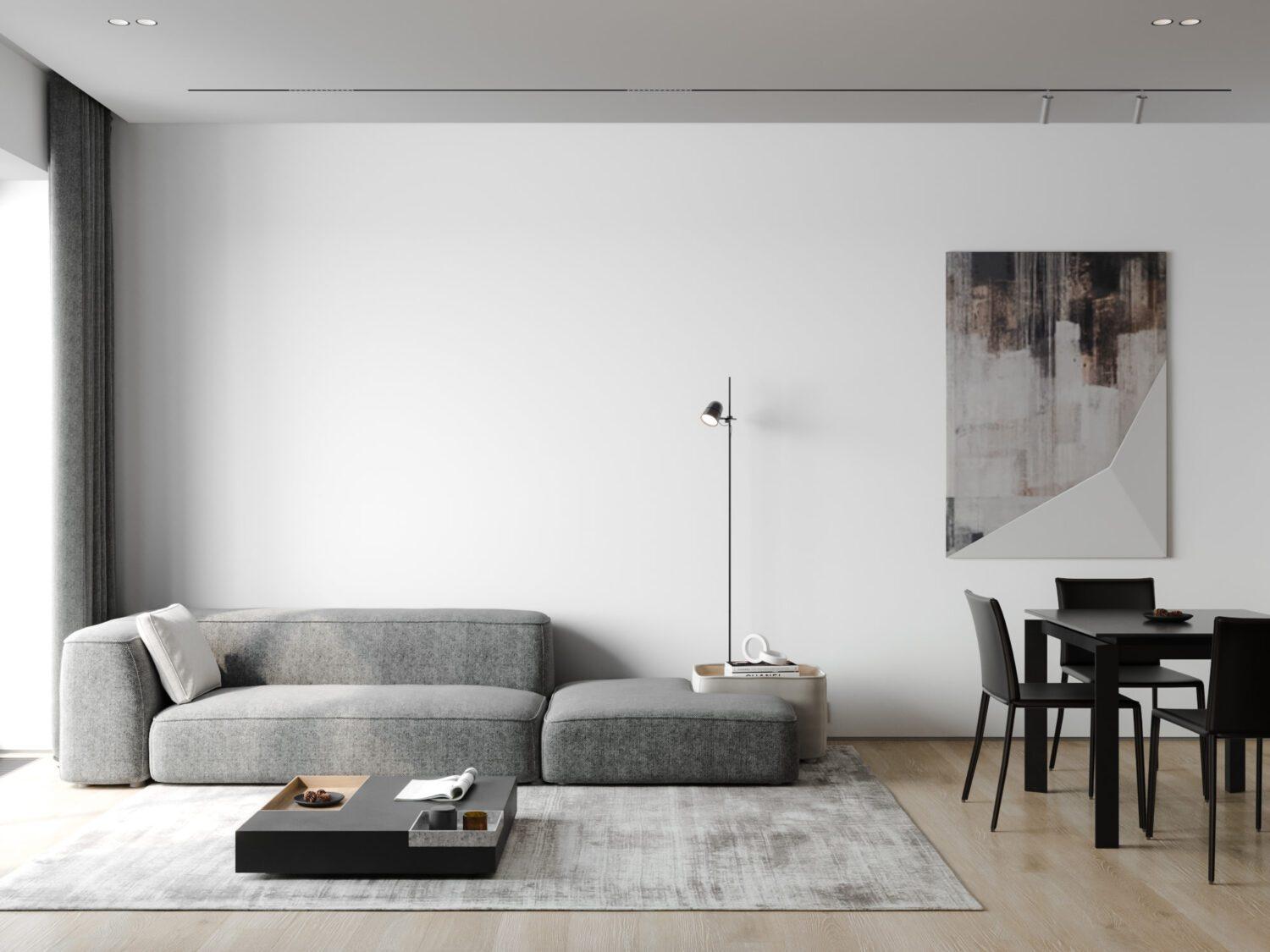 Interior Living Room- Kitchen