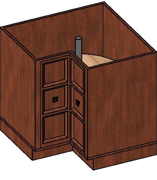Corner Cabinet with two Lazy Susan Shelves