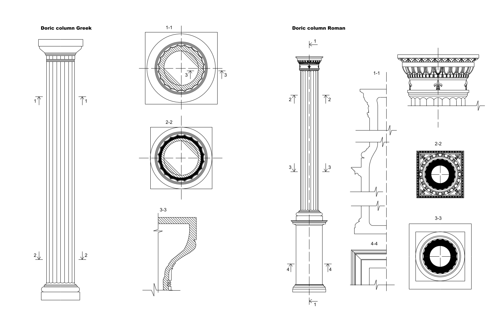 Doric columns details