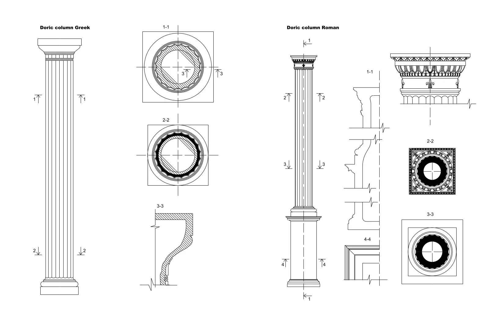 Doric columns details