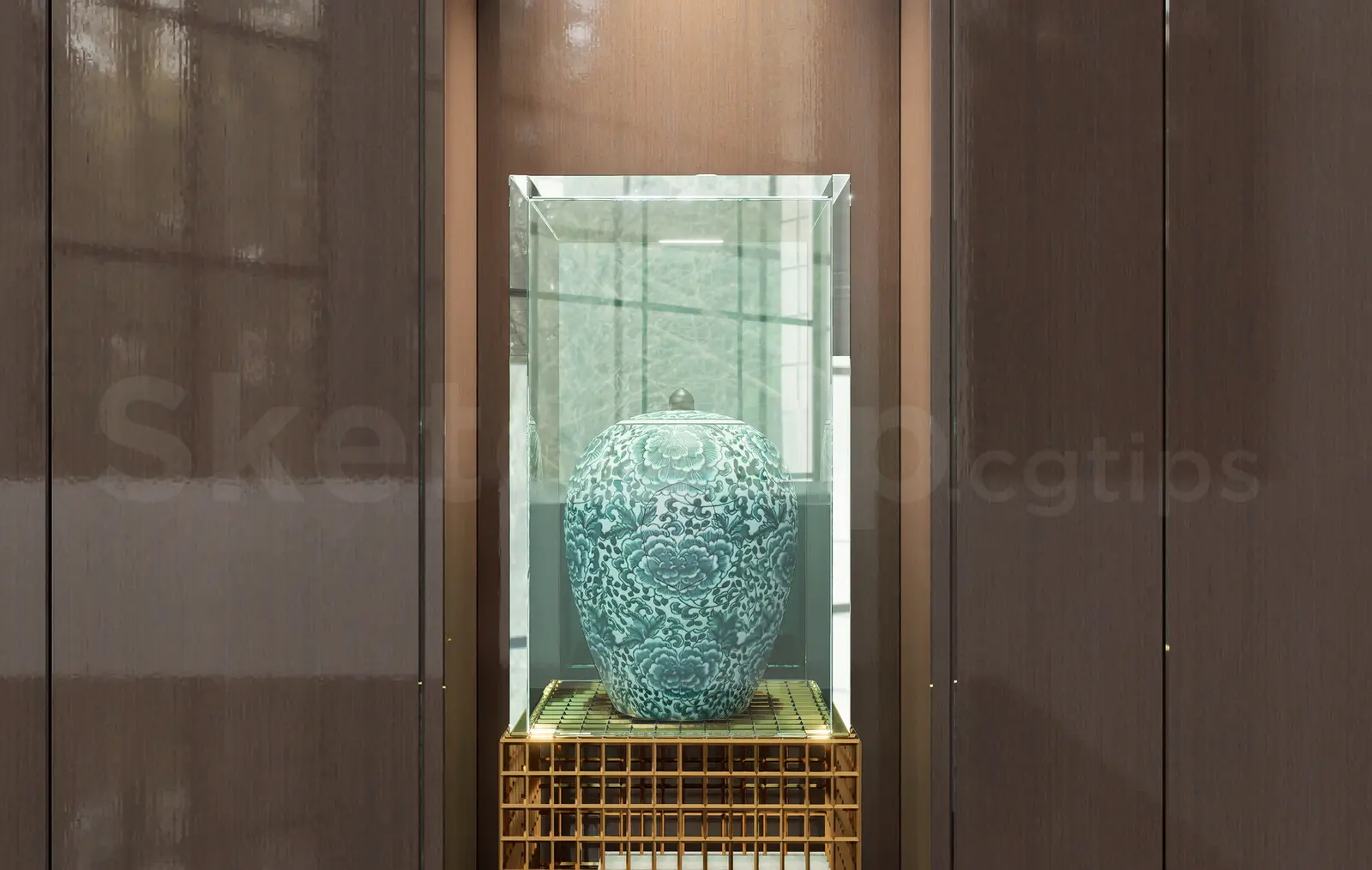 Luxury Chinese Porcelain Vase Display Cabinet — preview 1 (cgtips, CC0)