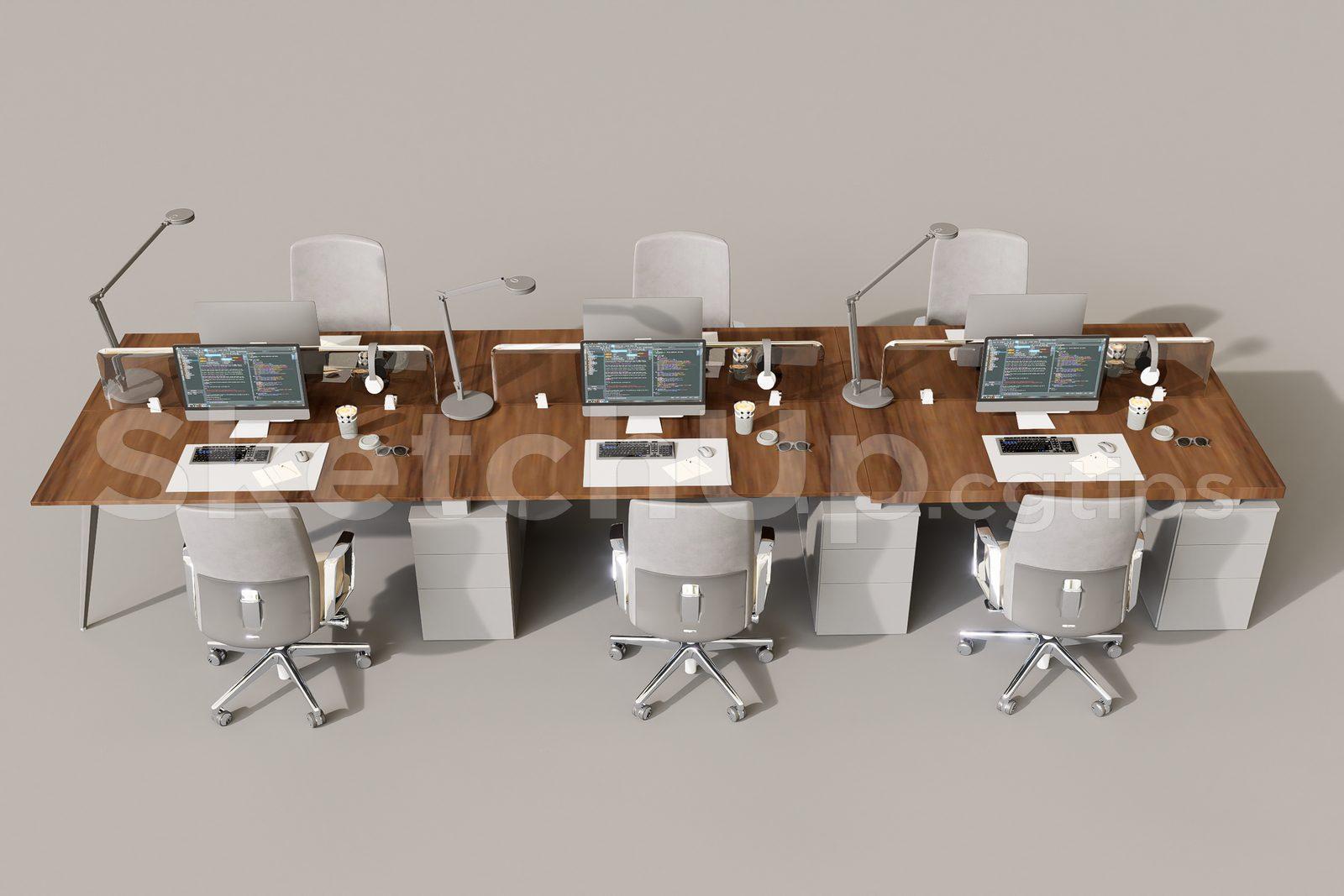 Office desk and chairs