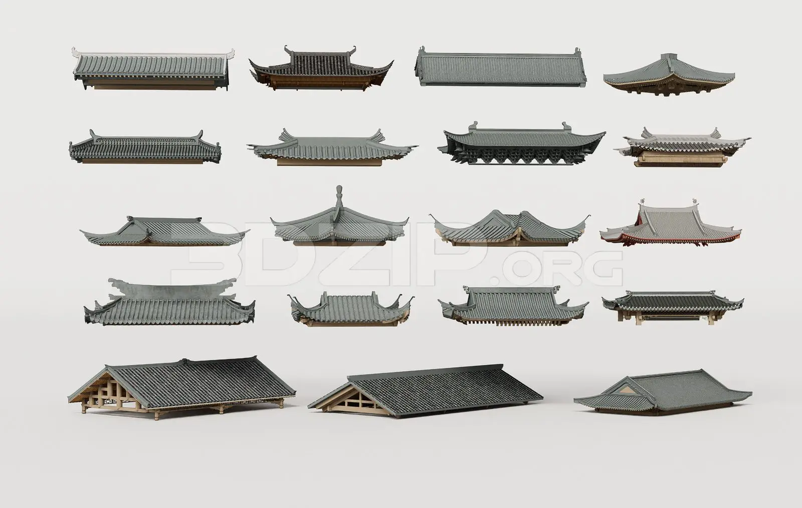Traditional Asian Roof — preview 1 (3dzip)