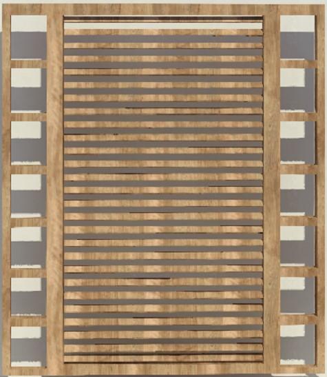 Elipse Louvers Wooden Shelf