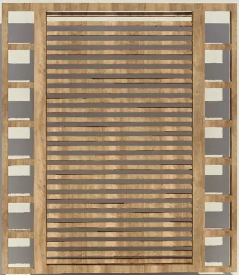 Elipse Louvers Wooden Shelf