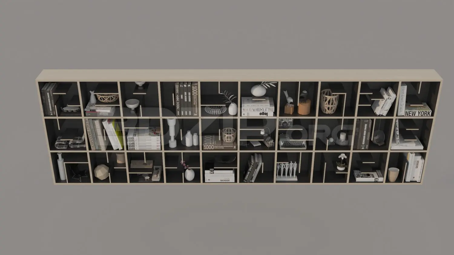 Bookcase — preview 1 (3dzip, CC0)