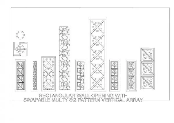 Rect Wall Opening With Swapable multy Patterns — preview 1, by Contriver Bim Design Studio by Er. L.J.Upadhyay. (RevitCity, CC0)