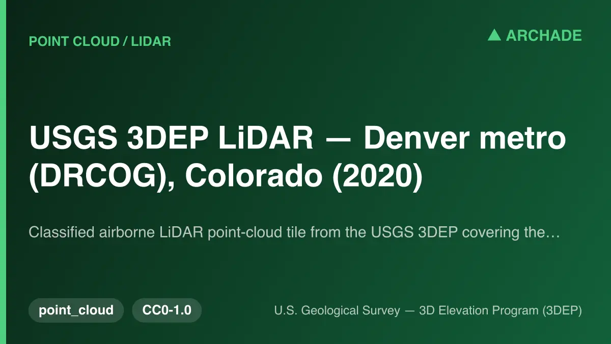 USGS 3DEP LiDAR — Denver metro (DRCOG), Colorado (2020)