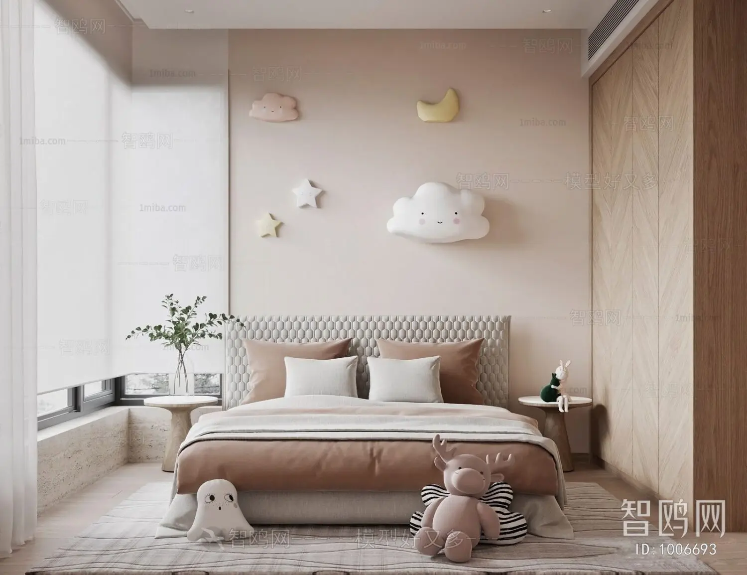 Bedroom Interior — preview 1, by Kha Vi (3dzip)