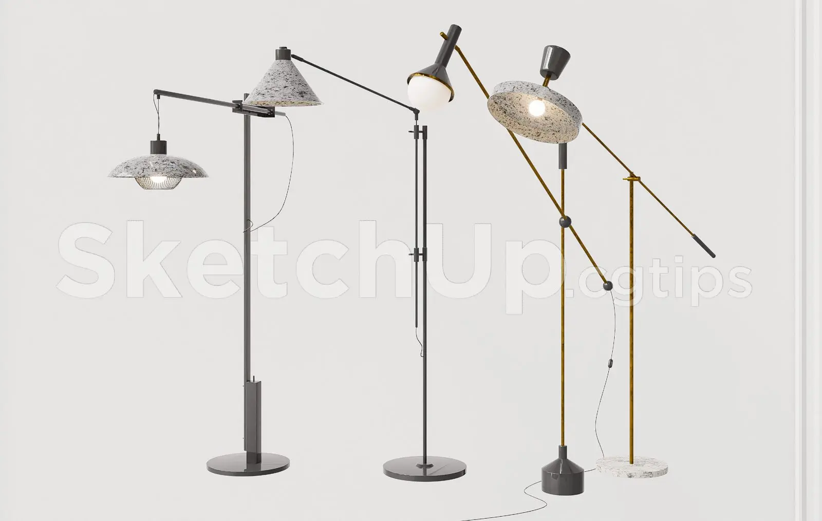 Floor Lamp Model for SketchUp – Interior Design Ready — preview 1 (cgtips)