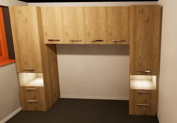 Bedside cabinet wardrobe combo
