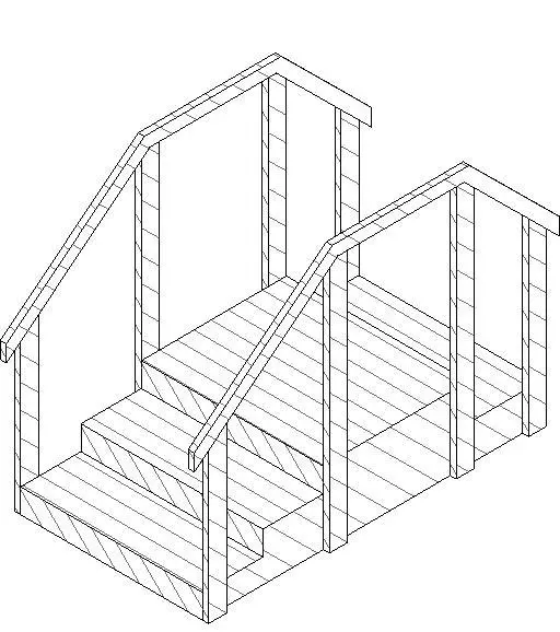2-Sided Compact Staircase — preview 1, by driggins3237 (RevitCity, CC0)