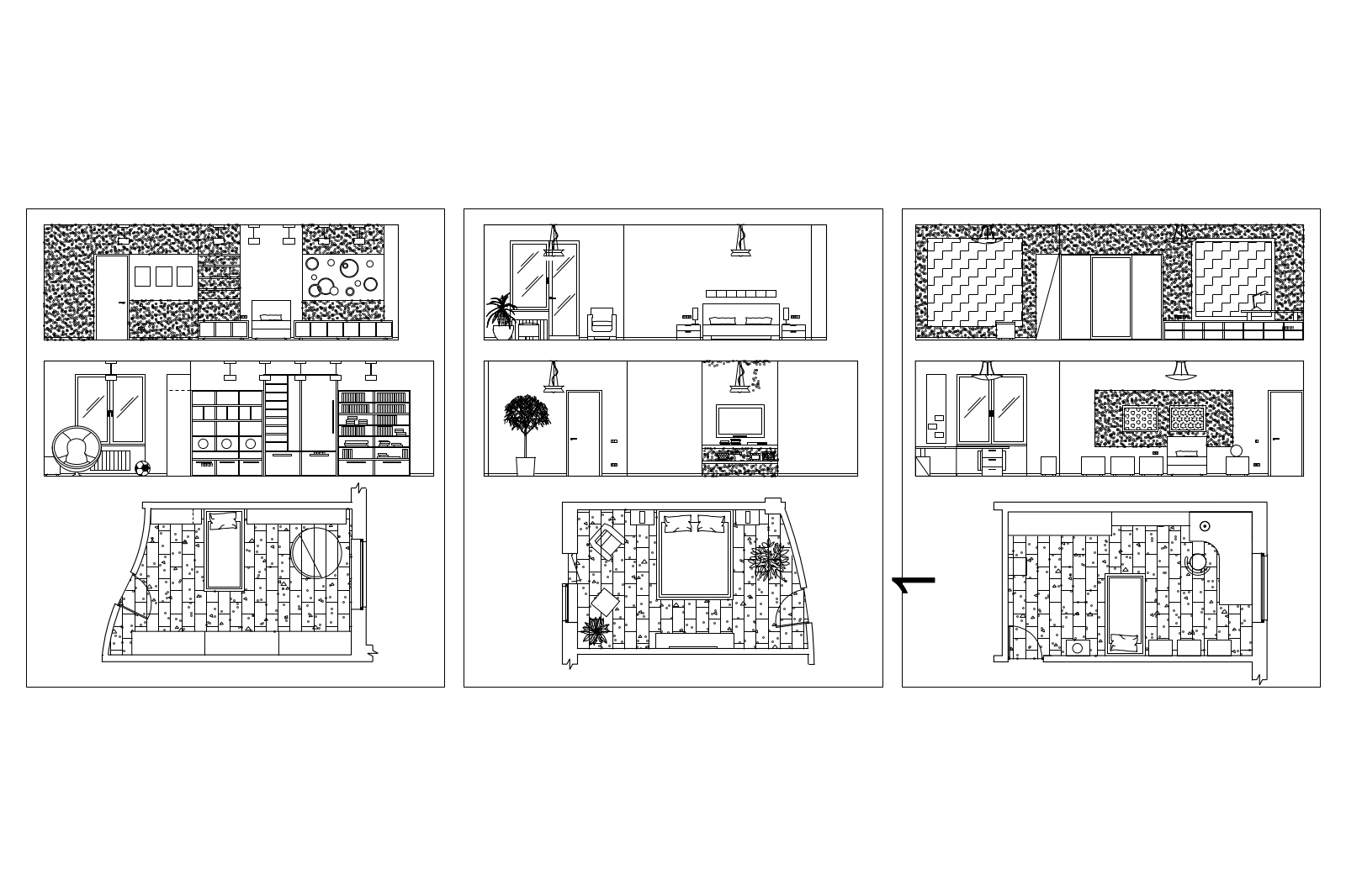 Bedroom Plans and Elevations