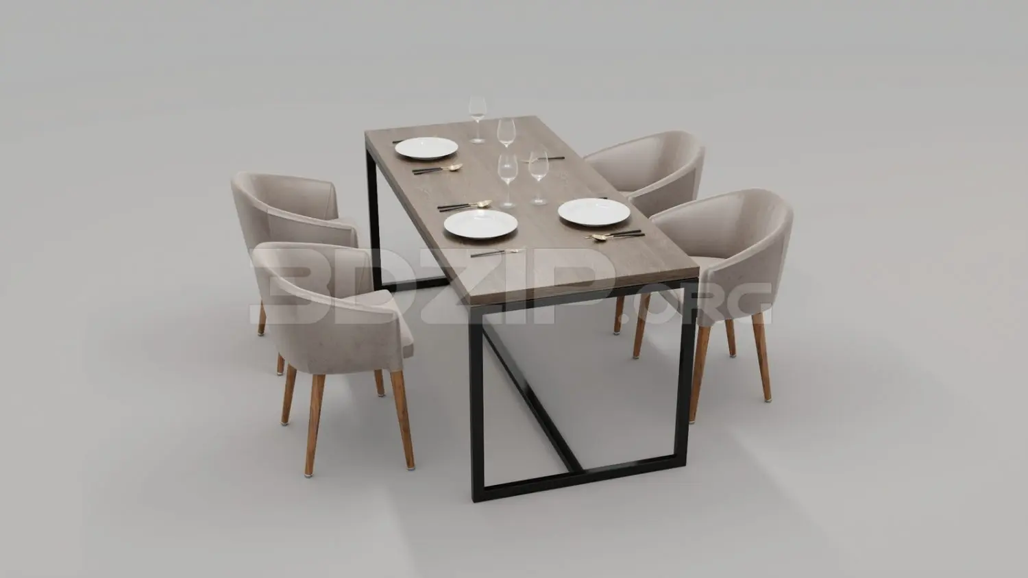 Dining Table And Chair — preview 1 (3dzip, CC0)