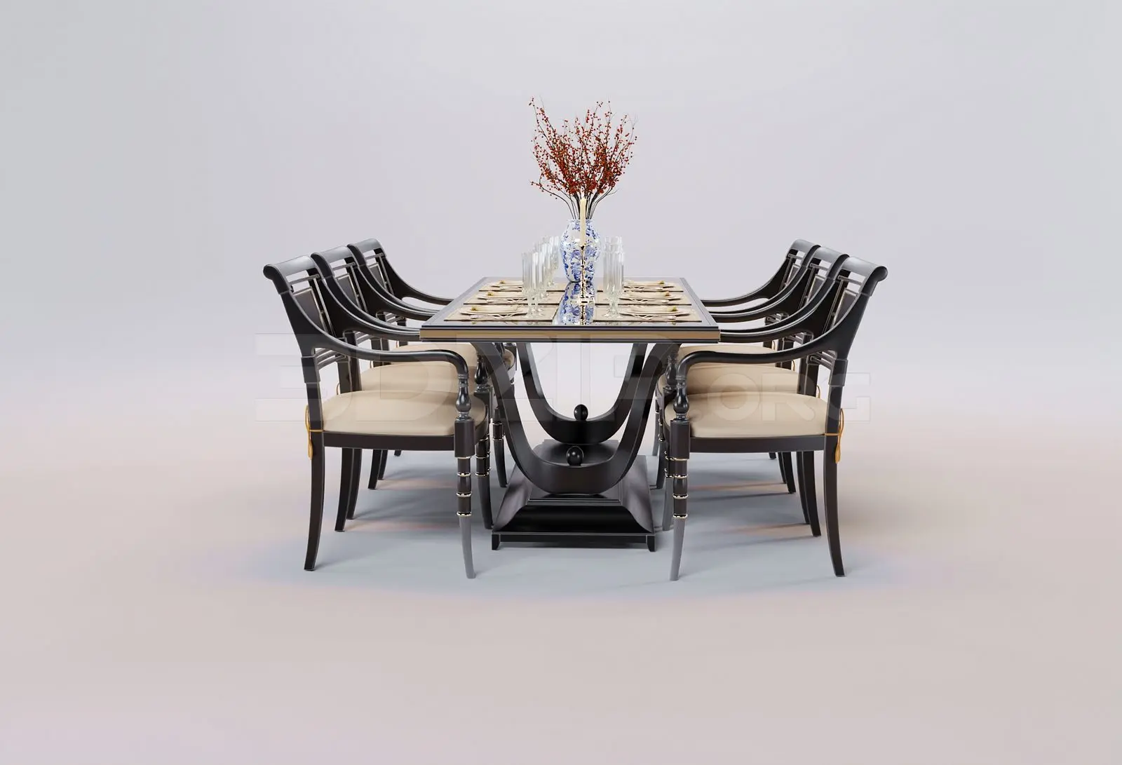 Dining Table And Chair — preview 1 (3dzip)