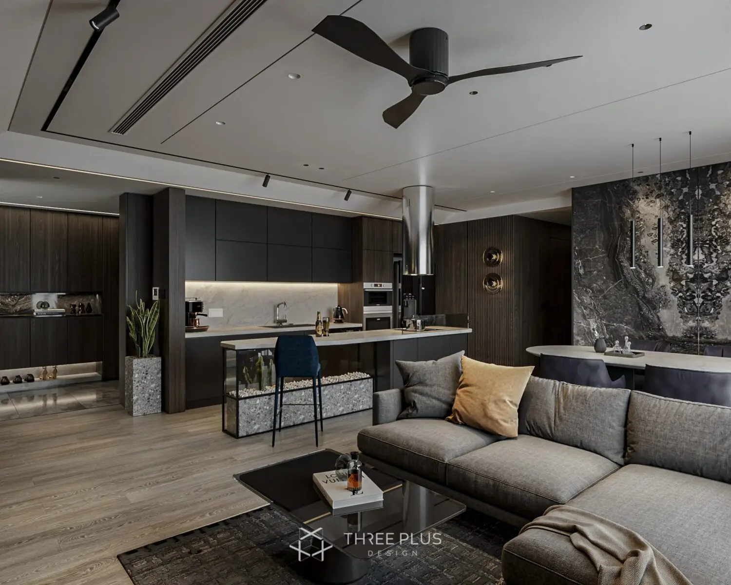 Interior Living Room- Kitchen — preview 1, by Trung Pham (3dzip)
