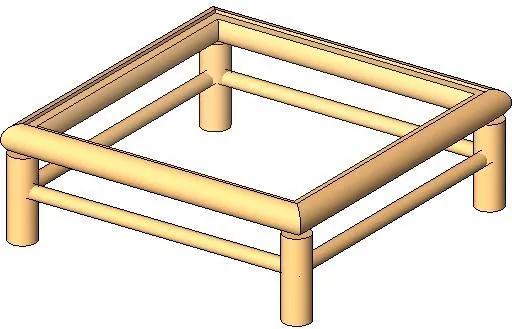 Log Framed Square Coffee Table
