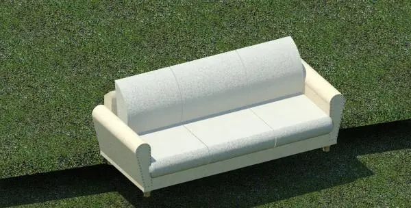 Sofa — preview 1, by JK (RevitCity, CC0)