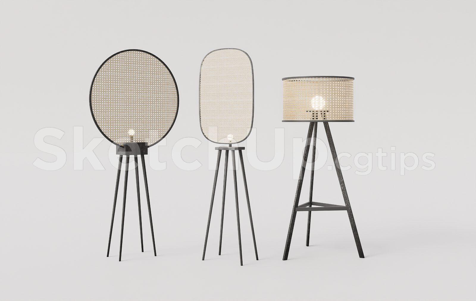 Stylish Tripod Floor Lamps SketchUp File – Contemporary Lighting