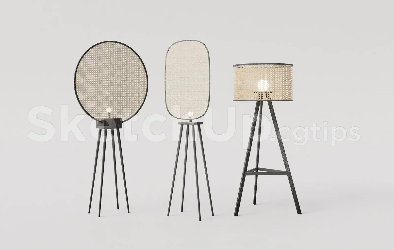 Stylish Tripod Floor Lamps SketchUp File – Contemporary Lighting
