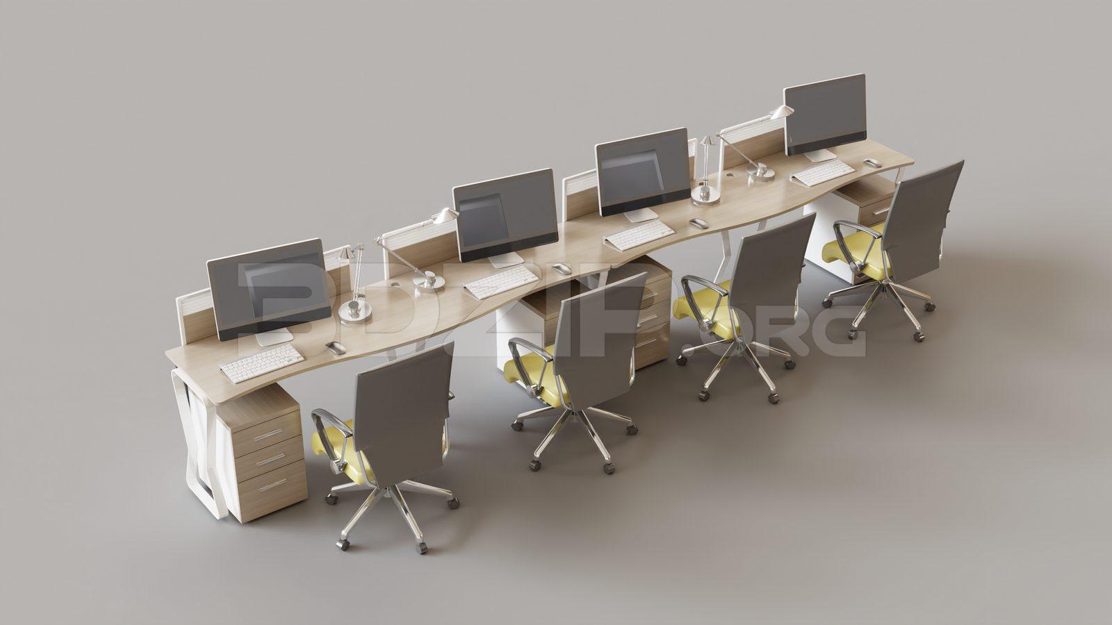 Office desk and chairs