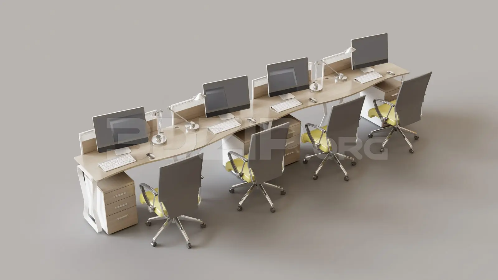 Office desk and chairs